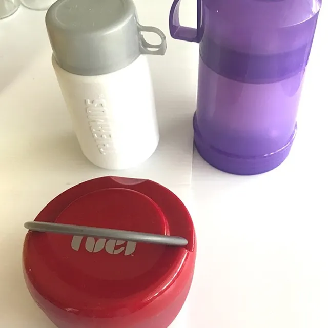 Mercari ad creative: Thermos Lot Of 3 Thermal Containers Great For Cold Or Hot Food Preowned Small Sizes Grea - Home | Size: s