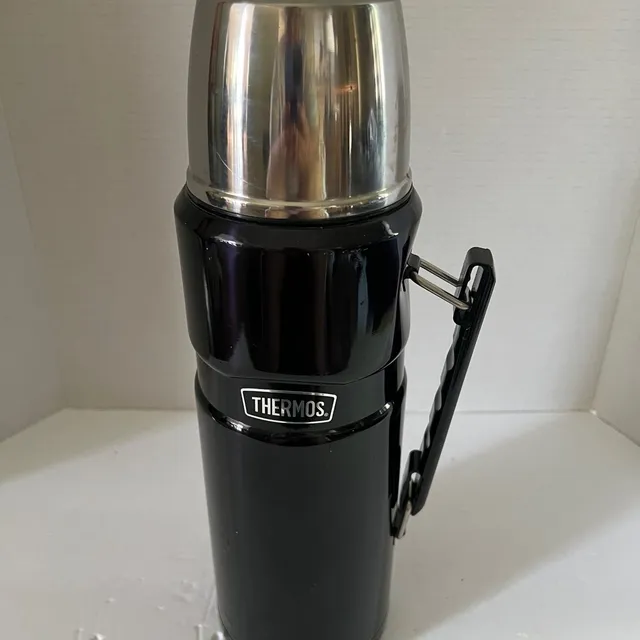 Mercari ad creative: Thermos Black Stainless - Home | Color: Black