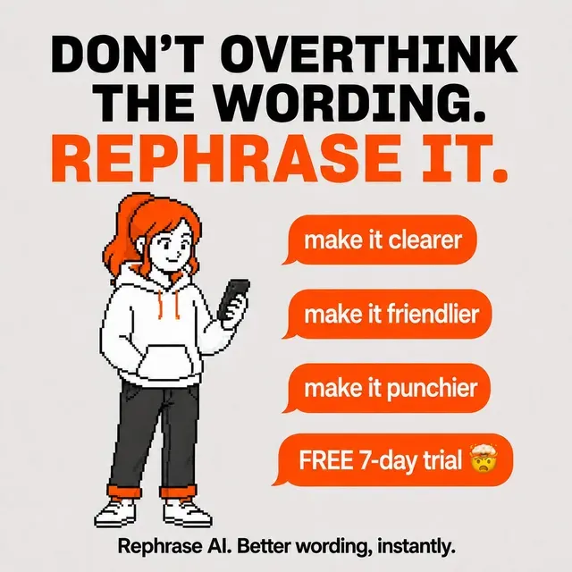 Rephrase AI LLC ad creative: Just Rephrase It
