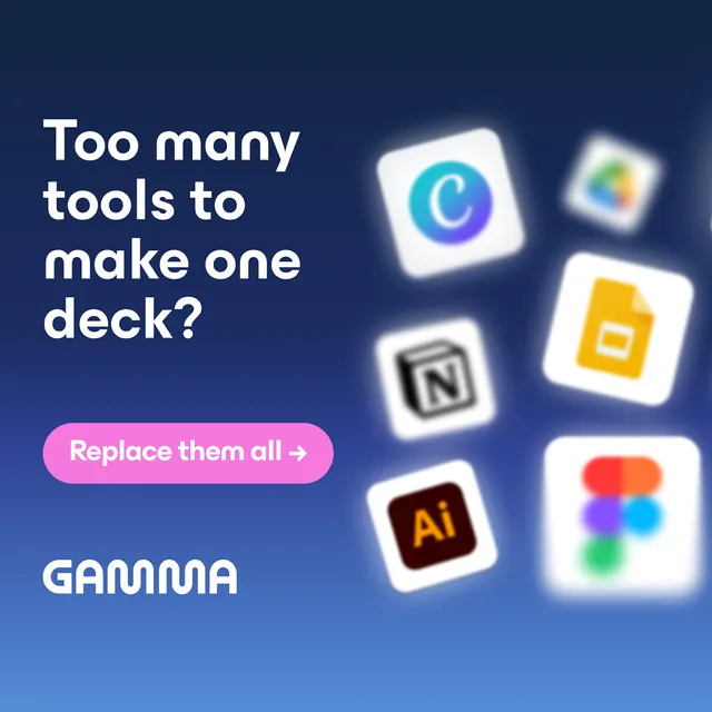 Gamma Tech, Inc. ad creative: Docs, Decks & Webpages in One