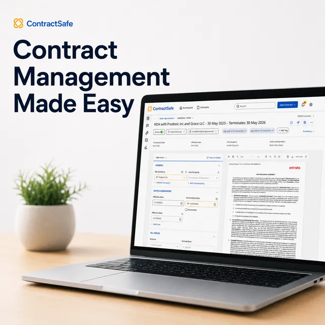 ContractSafe LLC ad creative: Easy Contract Management Software