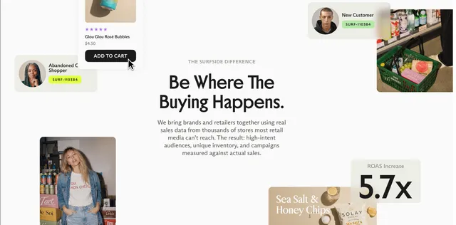 Surfside Solutions Inc ad creative: Surfside - The AdvertisingOS for Retail Media