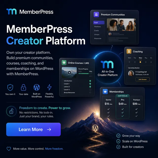 MemberPress ad creative: MemberPress Creator Platform
