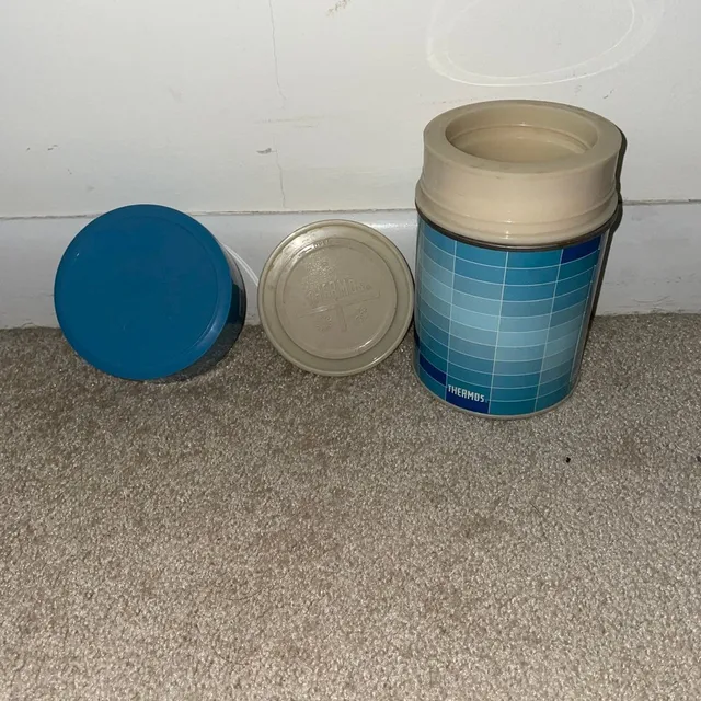 Mercari ad creative: Thermos Vintage - Home | Color: Blue