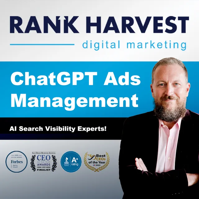 Rank Harvest ad creative: AI Ads Management - Fast Setup, Pro Strategy