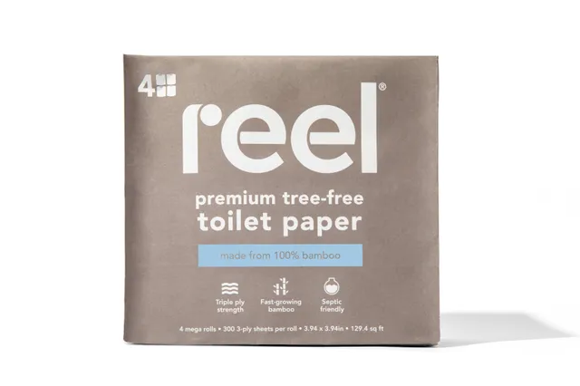 Faire Wholesale, Inc. ad creative: Reel Premium Bamboo Toilet Paper 4ct Pack
