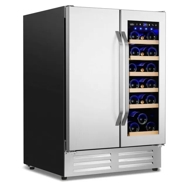 Home Depot ad creative: Denjol 23.4 in. Dual Zone Built-In/Freestanding Indoor and Outdoor Beverage Center with French Door Beverage Cooler