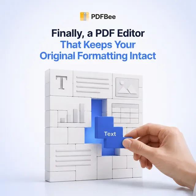 PDFBee ad creative: Edit PDF Text Easily