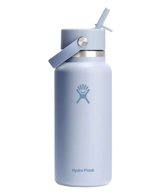 llbean.com ad creative: Hydro Flask Wide Mouth Water Bottle with Flex Straw Cap, 32 oz. Surf, Stainless Steel