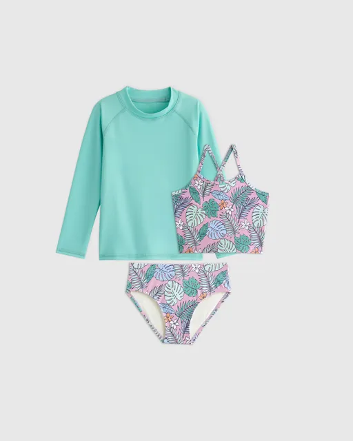 Quince ad creative: Tankini and Long Sleeve Raglan Rash Guard Set