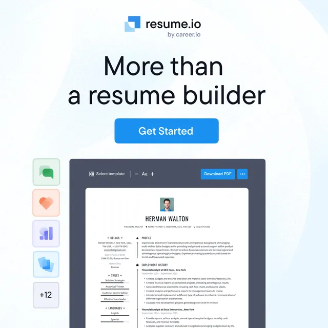 Resume.io ad creative: Create a Pro PDF Resume