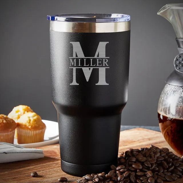 Home Wet Bar LLC ad creative: Personalized Stainless Steel Drink Tumbler Black | Insulated Travel Cup Custom Gift Idea