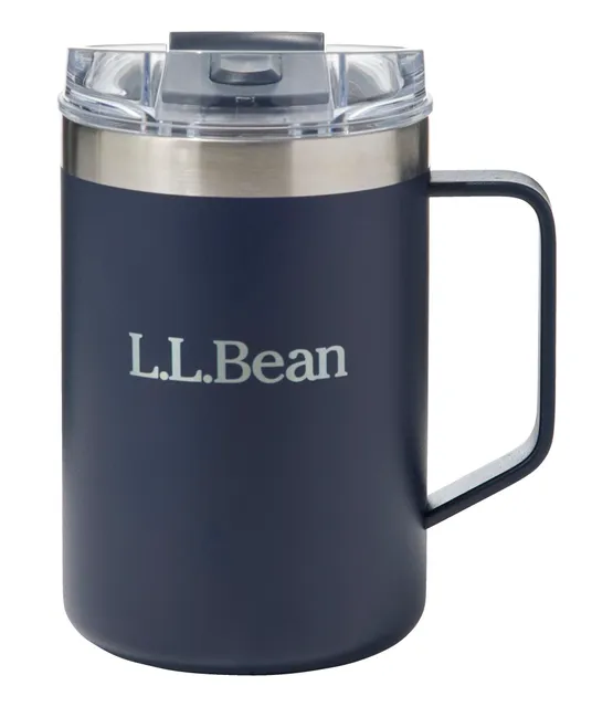 L.L.Bean ad creative: L.L.Bean Insulated Camp Mug, 16 oz. Classic Navy, Stainless Steel