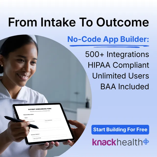 Knack ad creative: Knack Health HIPAA-Compliant App Builder