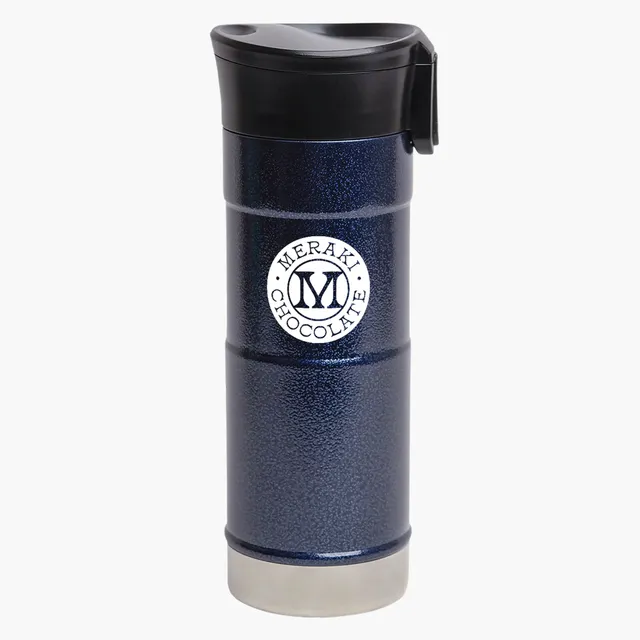 VistaPrint US ad creative: Stainless Steel Double Wall Vacuum Travel Tumbler – 14 oz