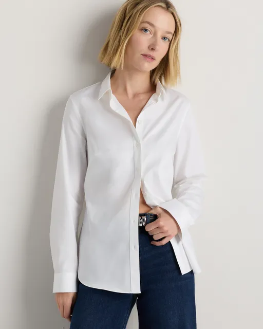 quince.com ad creative: Organic Stretch Cotton Tailored Shirt