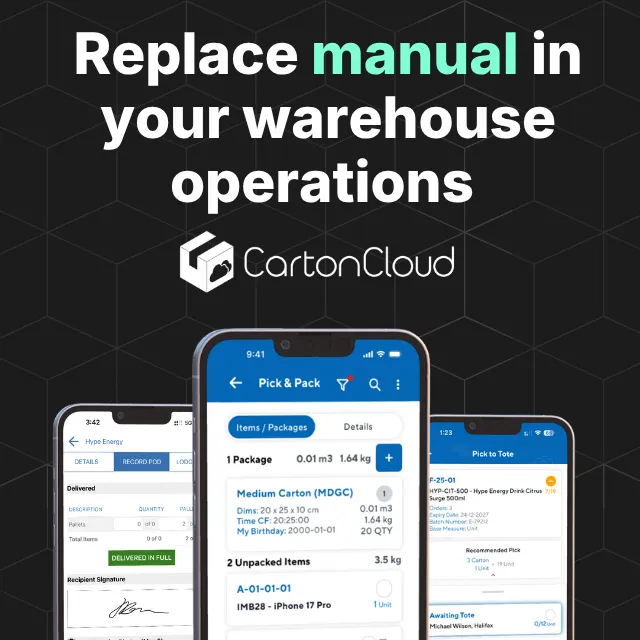 CartonCloud CA Inc. ad creative: Warehouse management, simplified