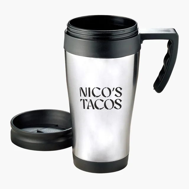 VistaPrint US ad creative: Pulse Insulated Travel Mug – 16 oz.
