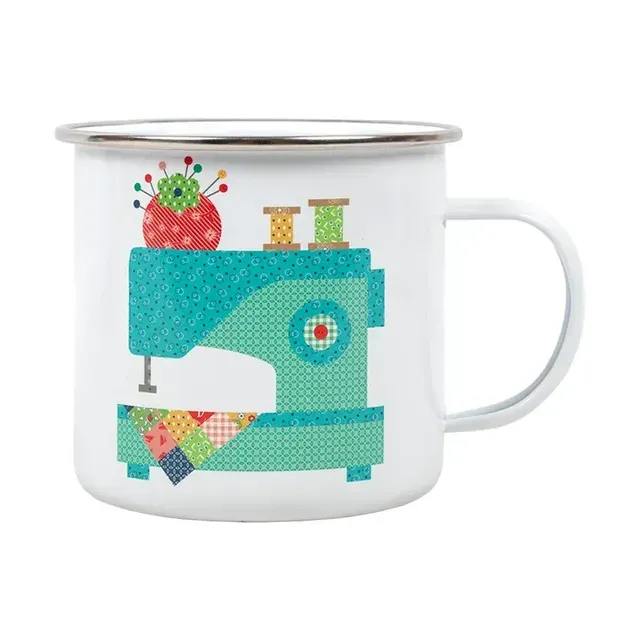 Fat Quarter Shop ad creative: Vintage Happy 2 Camp Style Enamel Tin Mug