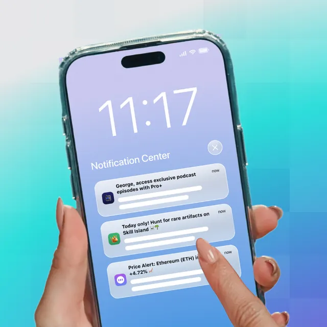 OneSignal Inc ad creative: Send Mobile Push in 15 min