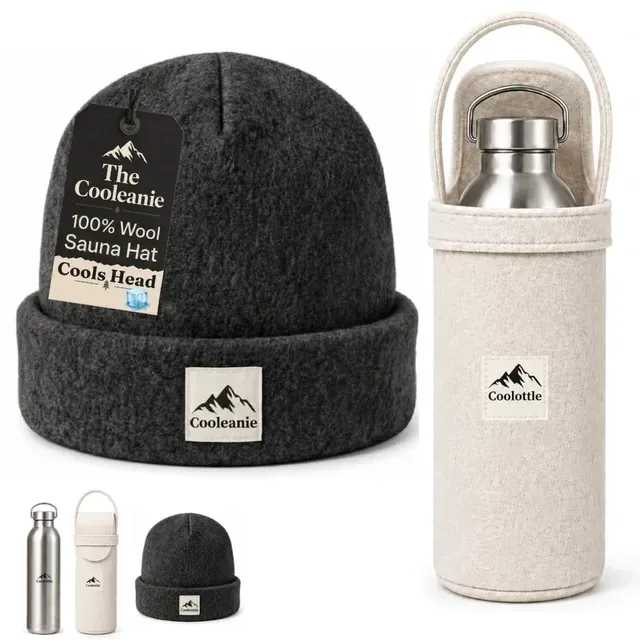 JWCROFT LTD ad creative: Sauna Cooling Set - Hat, Insulated Bottle & Sleeve