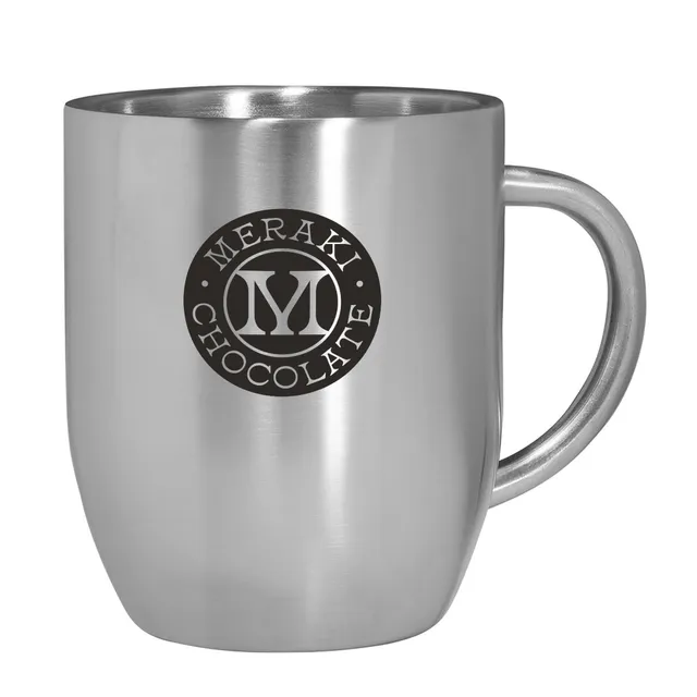 VistaPrint US ad creative: Double-Wall Stainless Steel Mug – 12 oz.