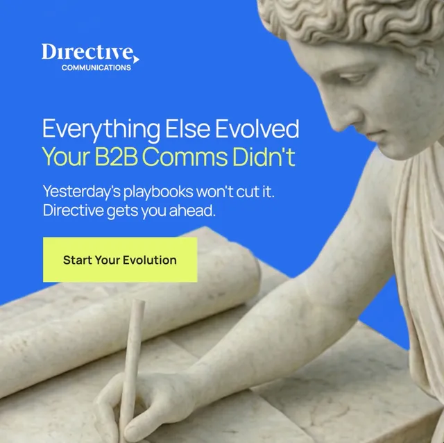 Directive ad creative: Stop Admiring Outdated Comms