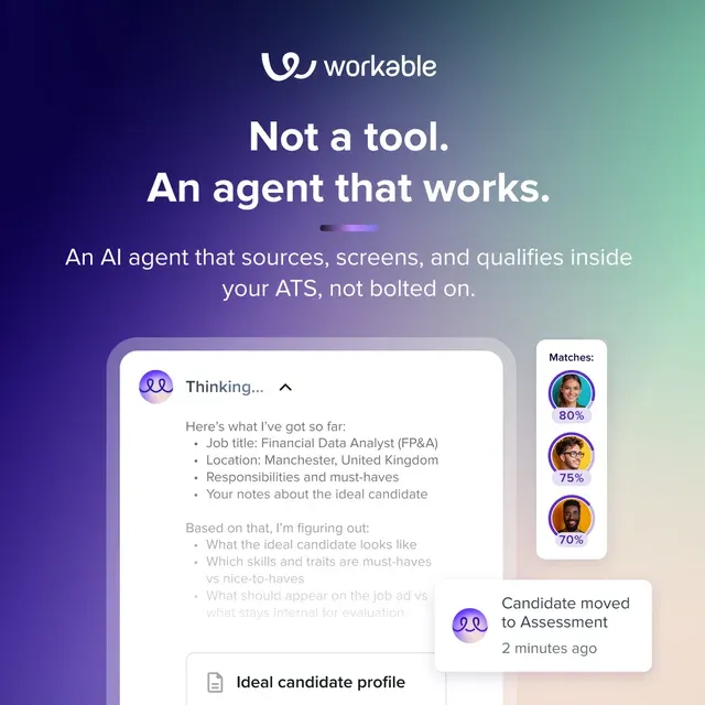Workable ad creative: Not another chatbot. An actual agent.
