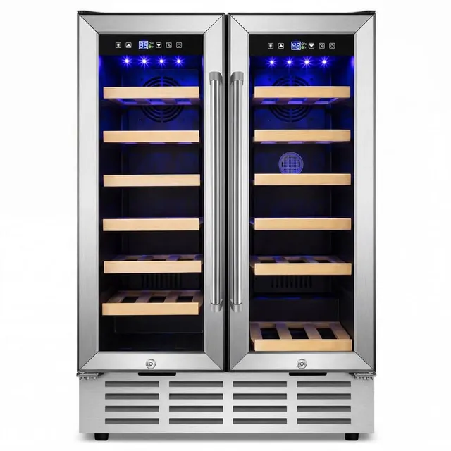 Home Depot ad creative: futhork 23.5 in. Dual Open Built-in/Freestanding Outdoor Beverage Center in Stainless Steel with Adjustable Temperature