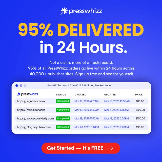 PressWhizz ad creative: Build Links Your Competitors Can’t Match