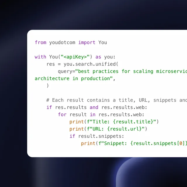 You.com ad creative: Image Search API