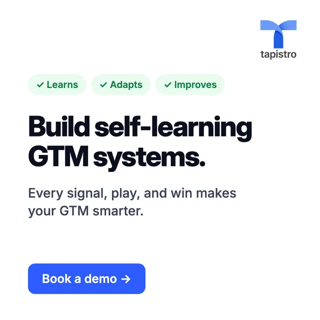 Tapistro, Inc. ad creative: Self-learning GTM