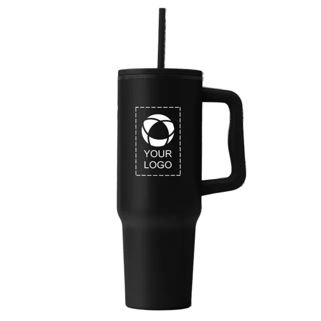 VistaPrint US ad creative: Arctic Stainless Steel Tumbler with Straw – 40 oz.