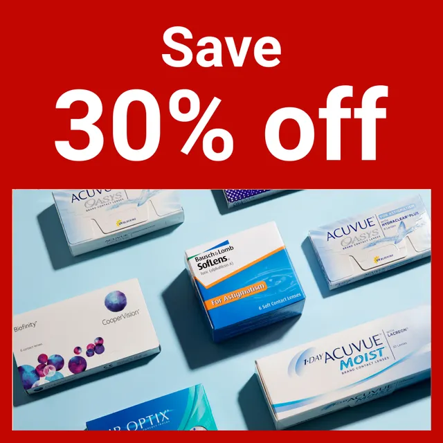 GlassesUSA.com ad creative: Dailies Total 1: 30% Off