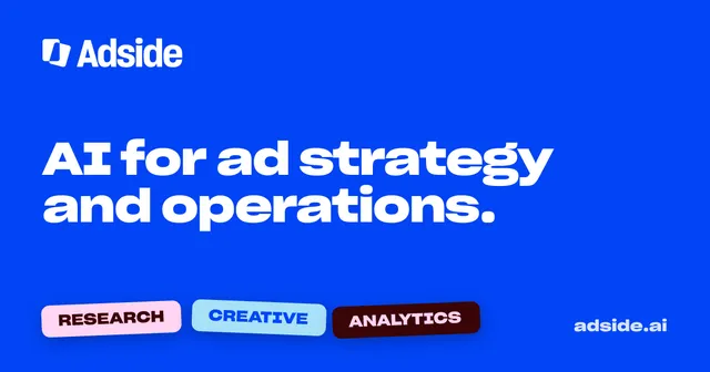 Adside ad creative: Adside | Run profitable ads for startups
