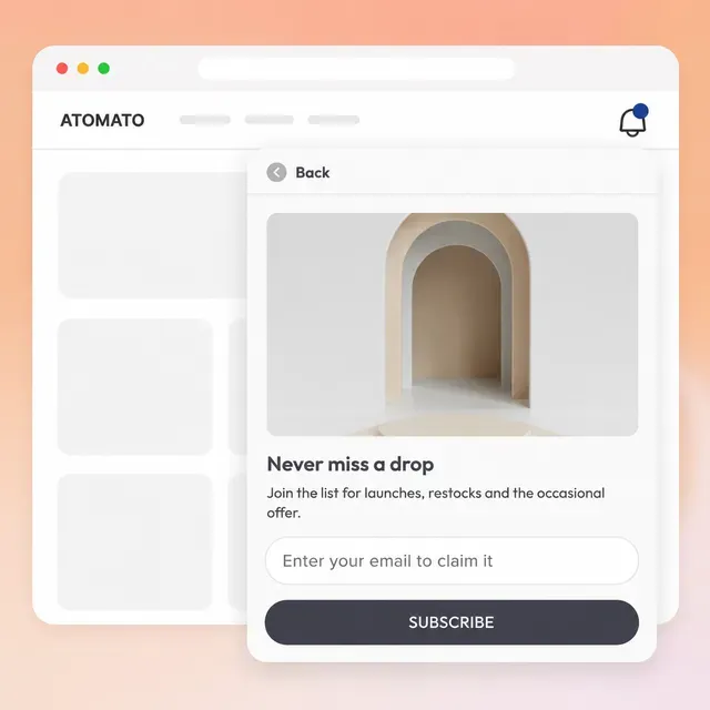 Atomato ad creative: Grow your email list on-site