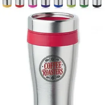 Discount Mugs ad creative: 16 oz. Insulated Stainless Steel Travel Mugs