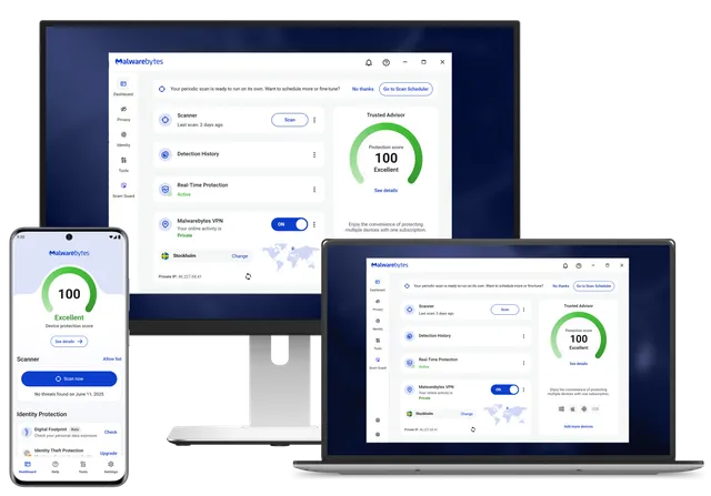 malwarebytes.com ad creative: Premium Antivirus Protection