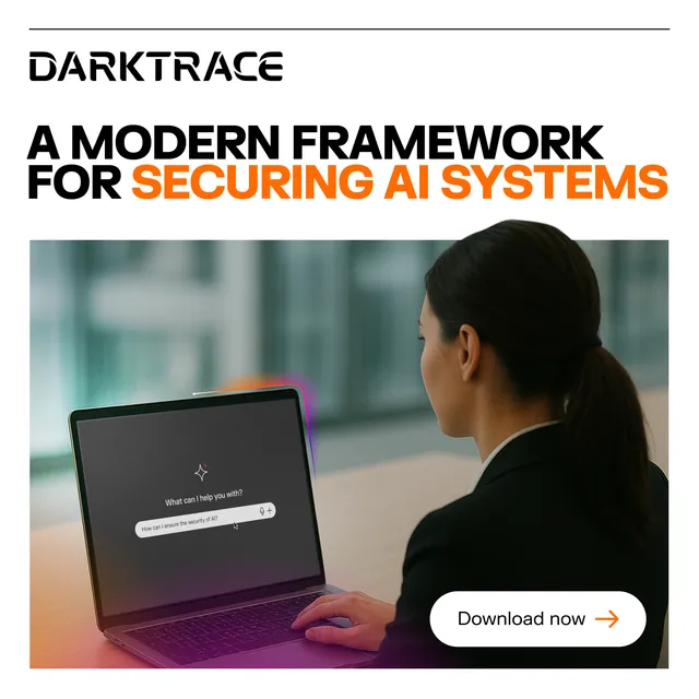 Darktrace ad creative: AI is outpacing governance. Start securing AI.