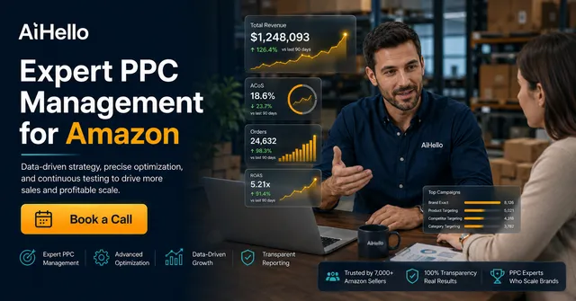 AiHello ad creative: Ready to 2x, 3x or 10x your Amazon Sales?