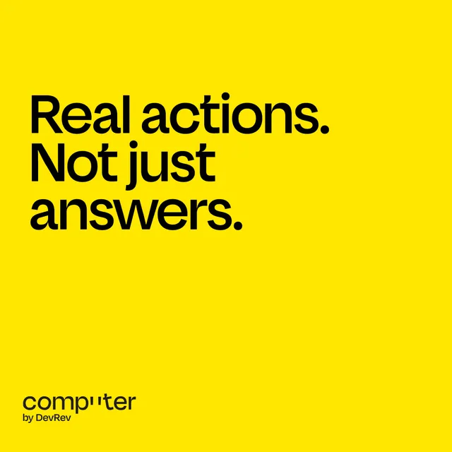 DevRev Inc. ad creative: Computer follows up. Not just drafts.