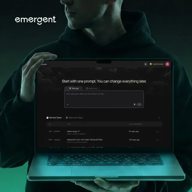 Emergent ad creative: Emergent AI App & Web Builder