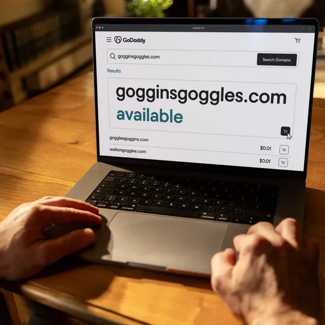 GoDaddy ad creative: Save on .com domains and get award-winning support