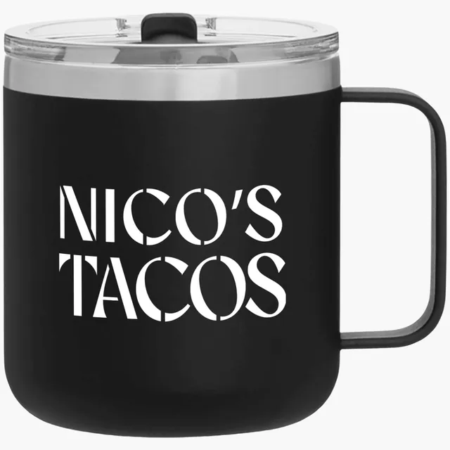 VistaPrint US ad creative: 12 oz Camper Stainless Steel Thermal Mug