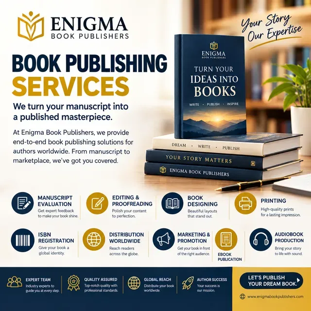 Enigma Book Publishers ad creative: Book Publishing Services | Enigma Book Publishers