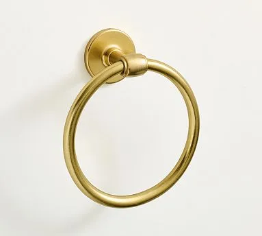 potterybarn.com ad creative: Sansome Towel Ring, Vintage Brass