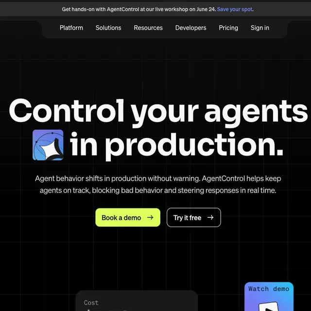 LaunchDarkly ad creative: Control Agents in Prod.