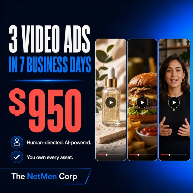 The NetMen Corp ad creative: Test AI Social for $950