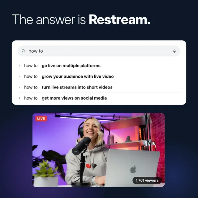 Restream ad creative: Your Streaming Software Holding You Back?