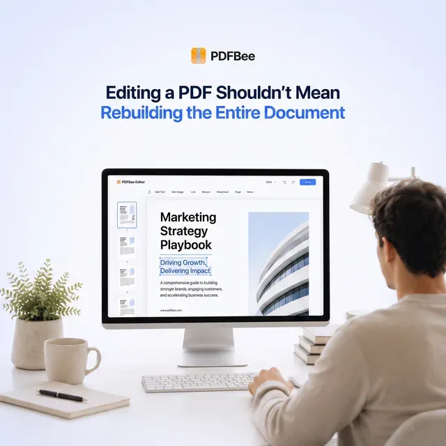 PDFBee ad creative: Edit Any PDF Online